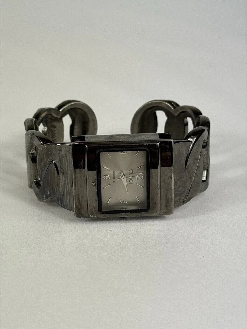 Women's STUDIO Time  Black Tone Quartz Adjustable Watch Sz. 5 3/4